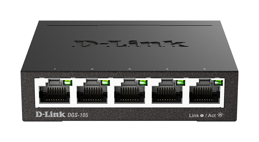 D-Link 5-Port Gigabit Unmanaged Metal Switch (DGS-105) D-Link 5-Port Gigabit Unmanaged Metal Switch (DGS-105)